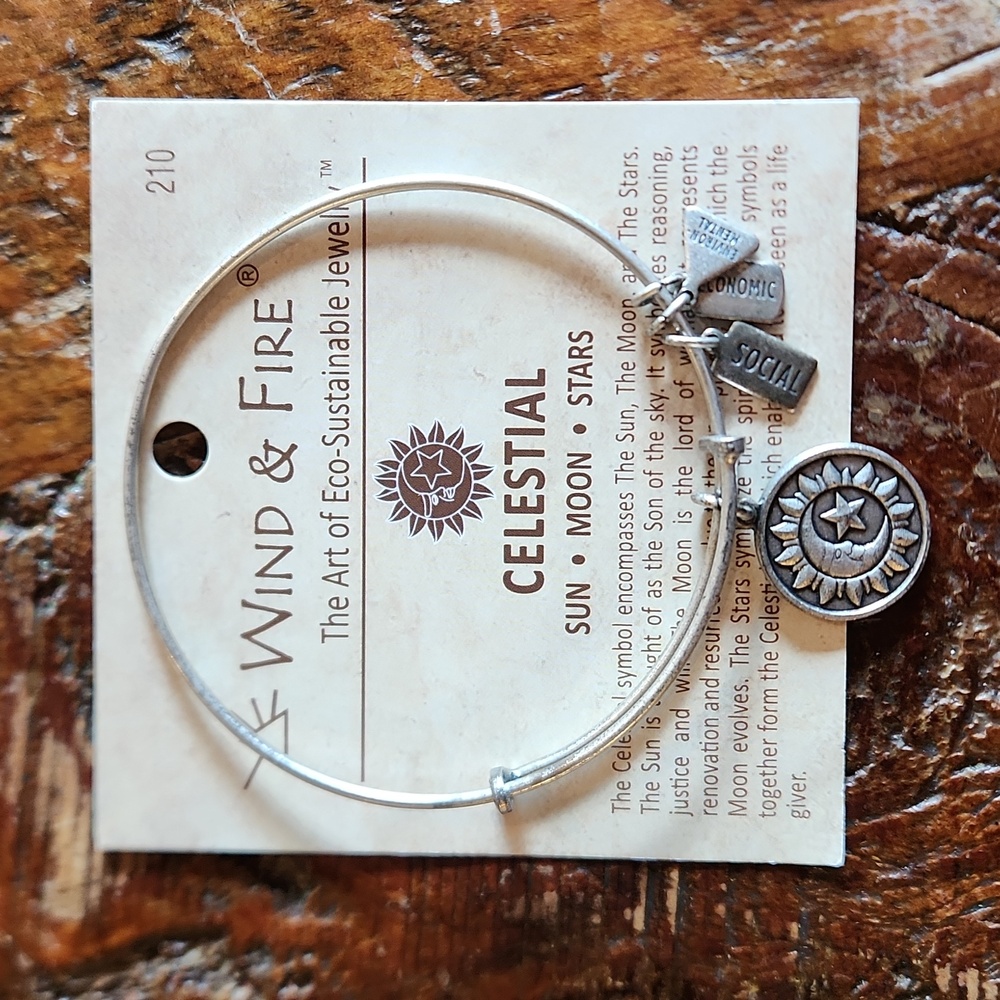 Wind & Fire Bangle Celestial Bracelet Silver